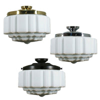 St Kilda 14" DIY Batten Fix in Brass, Chrome, Patina Black with Opal Matt Glass
