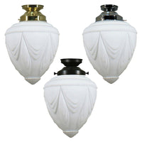 Empire 8" DIY Batten Fix in Brass, Chrome, Patina Black with Opal Matt Glass
