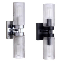 Chester Indoor Up/Down Wall Light 2Lt Chrome, Matt Black