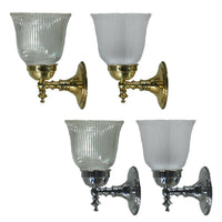 Kline Indoor Wall Light in Brass or Chrome with Zipper Clear/Frosted Glass
