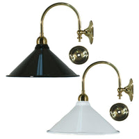 Luke Indoor Wall Light w/ Edwardian Shade in Black or White