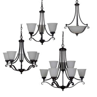 Dallas Chain Pendant in 2, 3, 5 or 9 Light w/ Bronze Colour