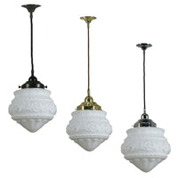 Premier 8" Cord Pendant Light in Patina Black, Brass or Chrome
