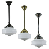 Detroit 8" Pendant Light in Patina Black, Brass or Chrome