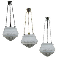 Premier 12" 3 Chain Suspension Pendant Light in Patina Black, Brass or Chrome