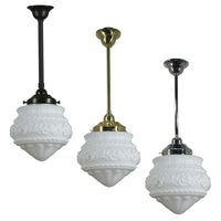 Premier 8" Rod Pendant Light in Patina Black, Brass or Chrome