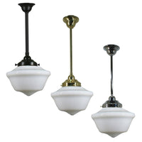 Victorian Schoolhouse 9" Pendant Light in Patina Black, Brass or Chrome