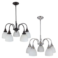 Benson Down Pendant Light 5Lt Bronze, Chrome