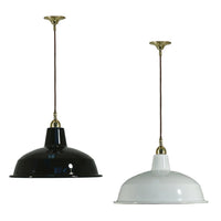 Warehouse Cord Pendant Light ø420mm in Black or White