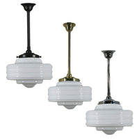Detroit 14" Pendant Light in Patina Black, Brass or Chrome