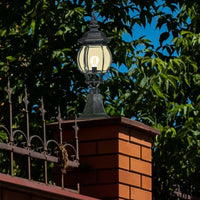 Flinders Pillar Mount Light E27 in Medium/Large w/ Antique Black or Bronze