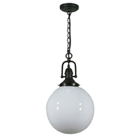 CLEARANCE Paramount Chain Pendant Light in Patina Black with Sphere 10" Opal Gloss