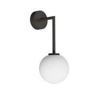 Orb Long Arm Wall Light Medium in Chrome, White or Dark Bronze