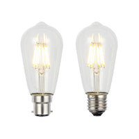 8w LED E27, B22 ST64 Pear Globe Warm White 2.7k, Cool White 4k, Daylight 6.5k Dimmable