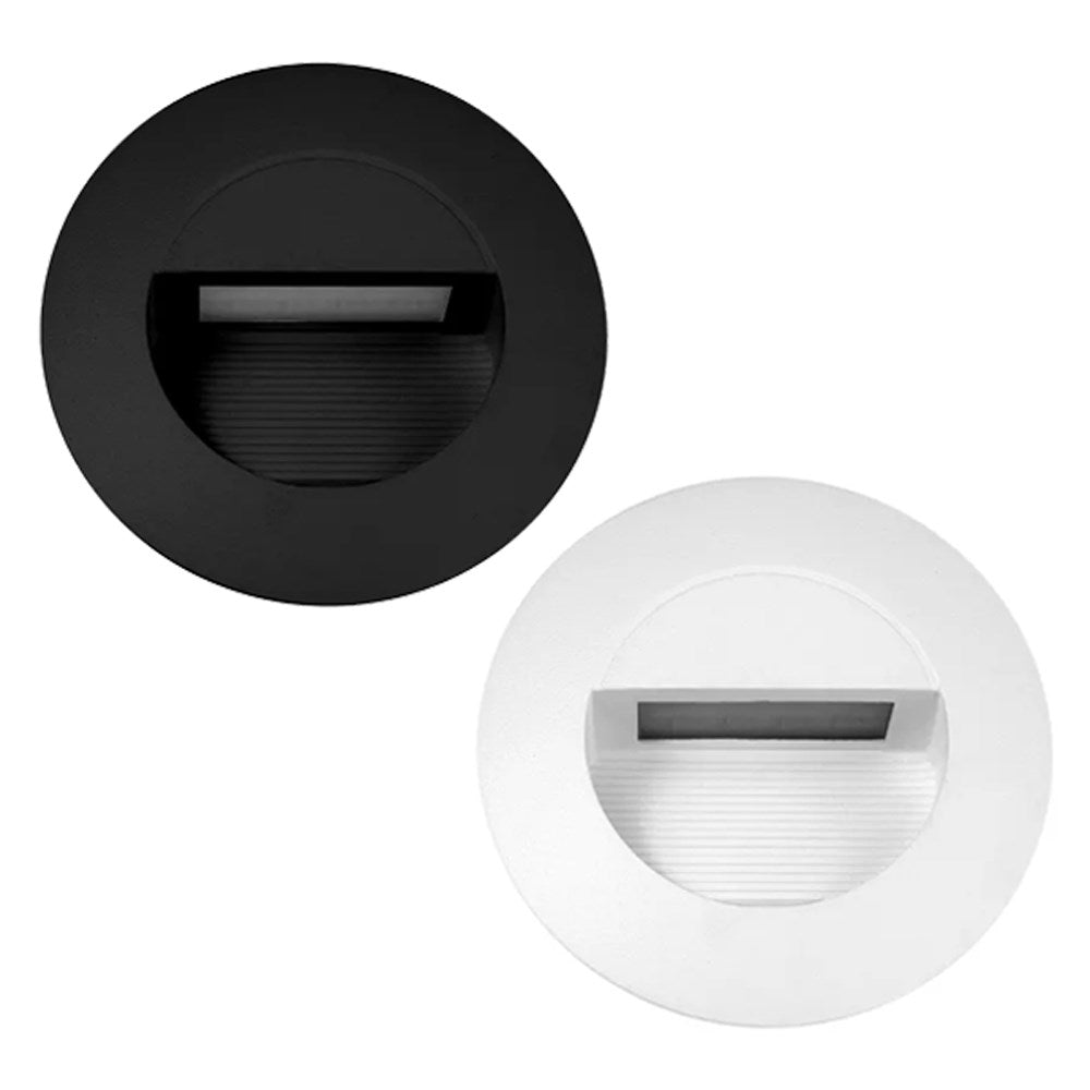 Circa Recessed LED Wall Light 3w Black, White