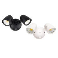 Cicero Twin Head Security LED Floodlight CCT 24w in Black or White