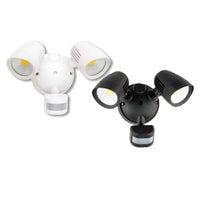 Cicero Security LED Floodlight with PIR Sensor CCT 2Lt 24w in Black or White