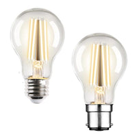 8w LED B22, E27 A60 Globe Warm White 2700k Dimmable
