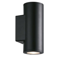 Round Up Down LED Outdoor Up/Down Wall Light Round in Black