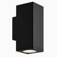 Architectural 2 Light LED Outdoor Up/Down Wall Light Square in Black