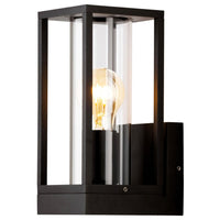 Modern Outdoor Wall Light with Glass Cylinder in Black