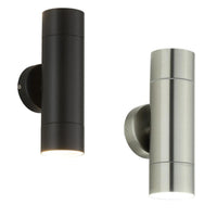 Outdoor Up/Down Wall Light in Black or Stainless Steel
