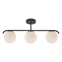 Grant Pendant Light 3Lt Black/Opal, Brass/Opal