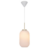 Milford 20 Pendant Light Brass/Opal White Glass