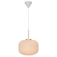 Milford 30 Pendant Light Brass/Opal White Glass