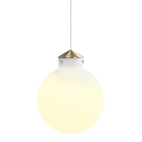 Raito 30 Round Pendant Light Brass/Opal Glass