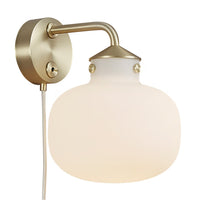 Raito Indoor Wall Light in Brass and Opal Glass