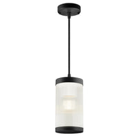 Coupar Pendant Light in Black, Sanded, White