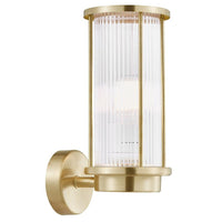 Linton Outdoor Wall Light in Galvanized, Brass