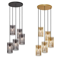 Elvis XL Pendant Light 5Lt in Black, Champagne
