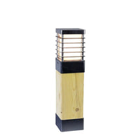 Halmstad Wood LED Bollard Light 490mm, 850mm in Black, Galvanised Steel or Graphite