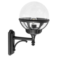 Bologna Outdoor Wall Light Upward in Black or White with Clear/Opal Glass