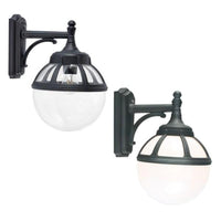 Bologna Outdoor Wall Light Downward in Black or White with Clear/Opal Glass