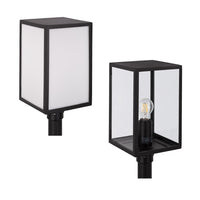 Lofoten Post Top Single Head in Black with Opal/Clear Glass