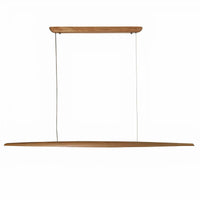 Curved Timber Slimline Dimmable LED Pendant Light in Ash Wood