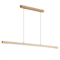 Ash Wood Linear LED Pendant Light CCT 1200mm
