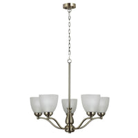 Rochester Traditional Glass Pendant Light 5Lt Antique Brass, Black