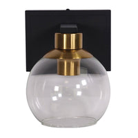 Clayton Indoor Wall Light in Satin Brass/Black