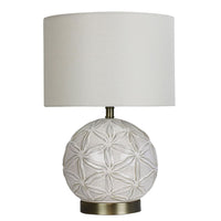 Ariel Table Lamp in White and Antique Brass