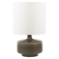 Fawn Ceramic Table Lamp Grey with White Shade OL94534 Oriel Lighting