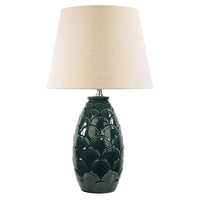 Delphin Ceramic Table Lamp Green OL94535 Oriel Lighting