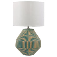 Maya Ceramic Table Lamp Green OL94537 Oriel Lighting