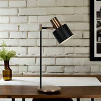 Ari Desk Lamp Scandustrial 1 Light Brushed in Chrome or Copper