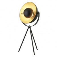 Tripod Style Table Lamp in Gold/Black