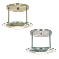 Adeline Up and Down LED Ceiling Light 12w in Antique Brass, Satin Chrome