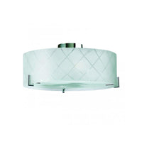 Diamond Cut Glass Ceiling Light E27 in White, Chrome Superlux Lighting - CLL2143